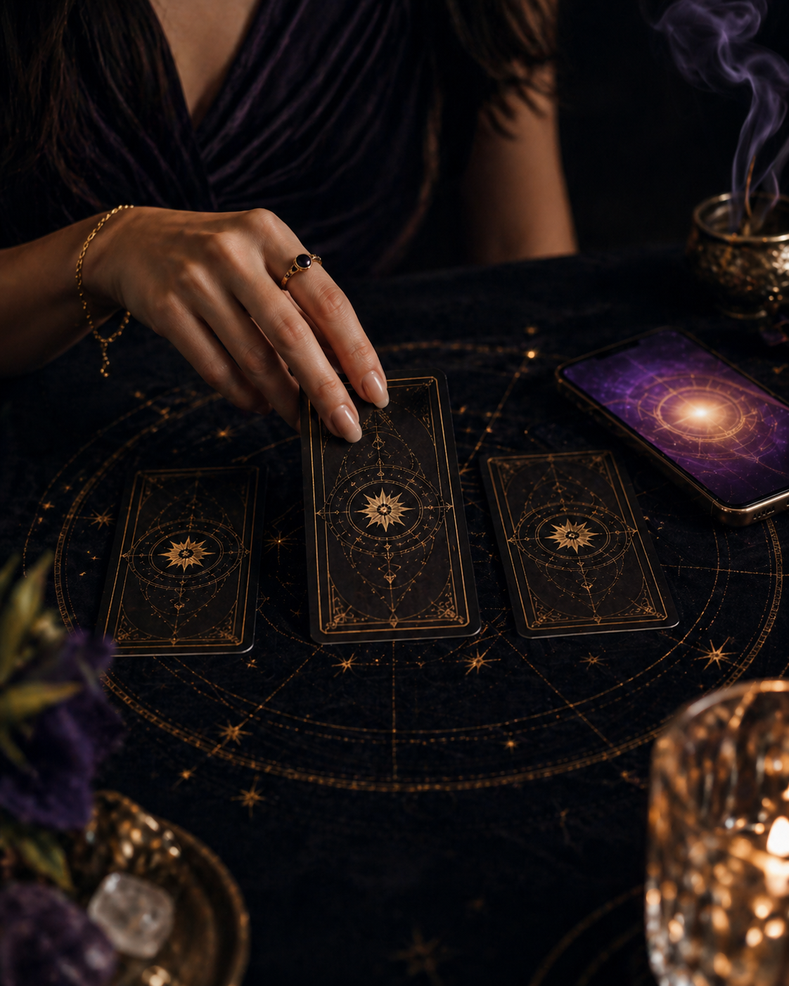 The moment of drawing the card